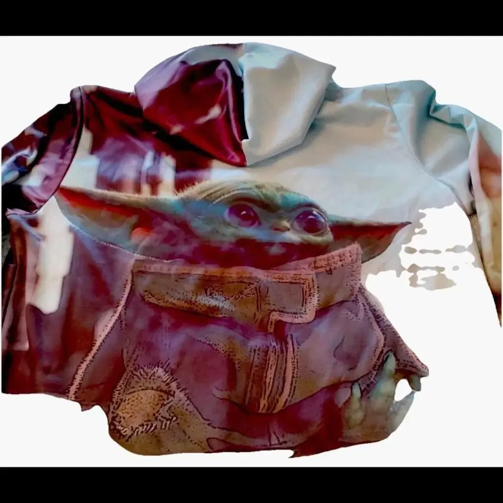 Star Wars The Mandalorian Baby Yoda Pullover Hoodie Jacket Coat‎ Sweatshirt XL